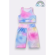 My Kids Wear Kız Çocuk Çok Amaçlı Batik Desenli Mayo & Spor Takımı 12437