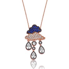 Katre46 925 Ayar Gümüş Yağmur Bulutu Kadın Gümüş Kolye