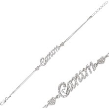 Katre46 925 Ayar Gümüş Canım Yazılı Bileklik