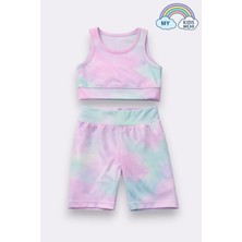 My Kids Wear Kız Çocuk Çok Amaçlı Batik Desenli Mayo & Spor Takımı 12438