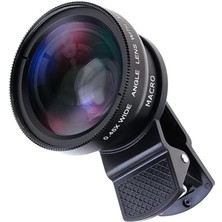 Maetheus 2’si 1 Arada Klipsli Telefon Kamera Lensi 0.45X Ultra Geniş Açı 10X Makro 37MM Evrensel 49MM Uv Port