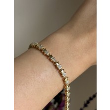 Lavanderopa Taş Detaylı Gold Xuping Bileklik