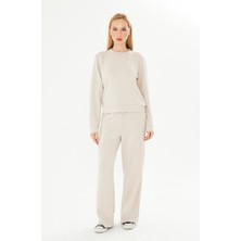 Trendhill Kadın Modal Kumaş Rahat Kalıp Eşofman Takımı Taş 8510-T
