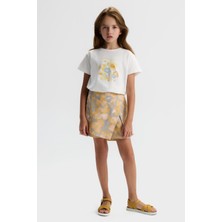 Nk Kız Çocuk Bahar Şort Etek  8-14 Yaş Sarı