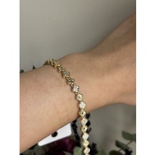 Lavanderopa Taşlı Yonca Model Gold cm Jewelry Bileklik