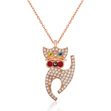 Katre46 925 Ayar Gümüş Van Kedisi Gümüş Kadın Kolye