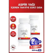 BioBellinda Esbab Aspir Yağı Kapsül Takviye Edici Gıda 60 Kapsül Soğuk Sıkım ( 2'li Set )
