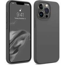 Bix iPhone 15 Pro Silikon Kılıf Magsafe Uyumlu Güçlü Koruma Darbe Emici Seramik Gri
