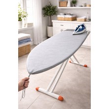 Lunga Vita Lüks Yanmaz Ütü Masası Örtüsü Yüksek Kalite Micro Yanmaz Kumaş ve Kalın Keçeli Çekme Ip Sistemli 55X140