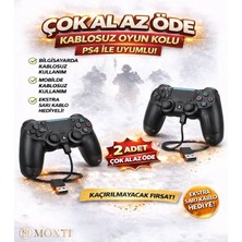 Moxti Ps 4 Joystick Tablet Telefon Pc Ps4 Uyumlu Titreşimli Oyun Kolu 2ADET