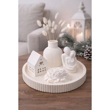 Akanart Vernikli Sarılan Sevgili Beton Set – Kokulu Taş ve Mumluk