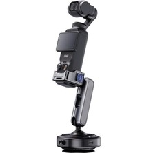 CoverZone C45 | Alüminyum Alaşımlı Şarjlı Vakumlu – Djı Osmo Pocket 3 ile Uyumlu Aksiyon Kameraları Için Araba Çekim Braketi – Ayarlanabilir Açılar, Güçlü Emiş ile Düz Yüzeylerde Sabit Çekim