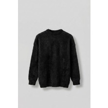 Abluka Online Erkek Oversize Dokulu Kazak Siyah