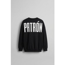 Abluka Online Erkek Oversize Baskılı Premium Sweatshirt Siyah