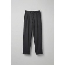 Abluka Online Erkek Beli Lastikli Desenli Baggy Pantolon Siyah