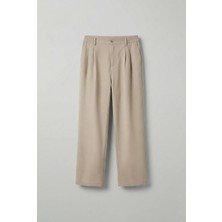 Erkek Baggy Fit Beli Lastikli Pantolon Bej