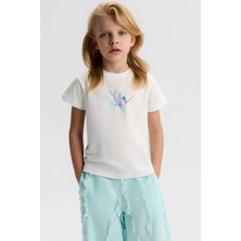 Nk Kız Çocuk Noibe Tshirt 4-8 Yaş Ekru