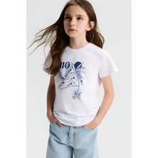 Nk Kız Çocuk Rio Tshirt 8-14 Yaş Beyaz-Lacivert