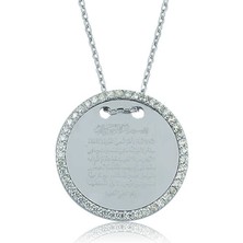 Katre46 Gümüş Ayete-L Kürsi Plaka Kolye