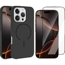 Vendas Apple iPhone 16 Pro Max Kılıf M-safe Şarj Özellikli Zore Meta Kapak + Cam Ekran Koruyucu