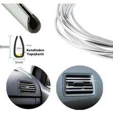 Otohousse U Tip Geçmeli Havalandırma Nikelaj Şerit Çıta Ince 3 Metre Krom