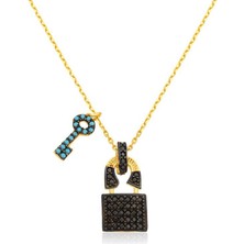 Katre46 925 Ayar Gümüş Kalbimin Anahtarı Kadın Gümüş Kolye