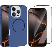 Vendas Apple iPhone 16 Pro Kılıf M-safe Şarj Özellikli Zore Meta Kapak + Cam Ekran Koruyucu