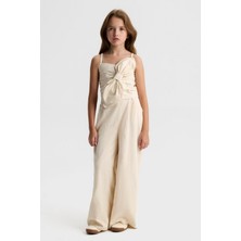 Nk Kız Çocuk Azra Crop 8-14 Yaş Krem