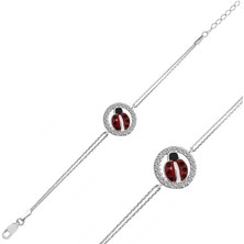 Katre46 925 Ayar Gümüş Uğur Böceği Bileklik