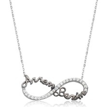 Katre46 925 Ayar Gümüş Sonsuzluk Annem Benim Kadın Gümüş Kolye