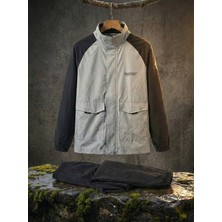 Motokit Beyaz-Siyah Suya Dayanıklı Alt Üst Motosiklet Yağmurluk Seti–taşıma Kılıflı, Oxford Kumaş Membranlı