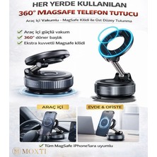Moxti 360 Dönebilen Ayarlanabilir Araç Içi Tutucu Kullanılabilen Vakumlu Magsafe Telefon Tutucu