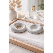 Akanart Mermer Desenli Beton Tealight Mumluk – 2’li