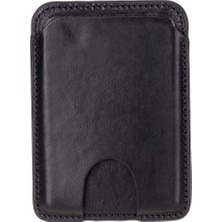 BloominBag Linea Onyx Black Phone Card Holder Deri Telefon Kartlık