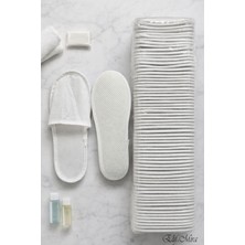 Elif Mira 100 Çift Kaydırmaz Tabanlı Tek Kullanımlık Otel Spa Terlik Seti