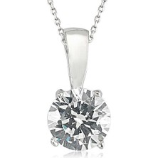 Katre46 925 Ayar Gümüş Tek Taş Kadın Gümüş Kolye