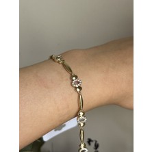 Lavanderopa Taş Detaylı Gold Xuping Bileklik