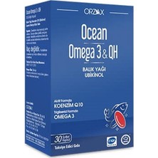 Orzax Ocean Omega 3 & QH Balık Yağı 30 Kapsül