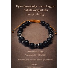 Erilsa Sertifikalı Turuncu Uyku Denge Enerji Bilekliği – Ham Oniks Taşı Ayarlanabilir El Işçiliği