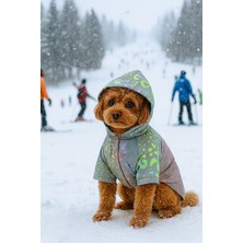 Gri Içi Polarlı Su Geçirmeyen Sıcacık Köpek Montu
