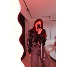 Özge Özgenç Vatkalı Pul Payetli Ceket