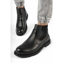 Tarçın Ayakkabı Hakiki Deri Siyah Erkek Deri Bot Mrd15-0512