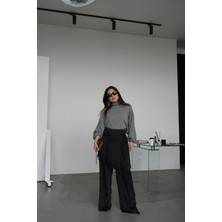 Özge Özgenç Bel Aksesuarlı Dantel Detaylı Saten Pantolon