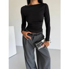 Hazelin Kadın Siyah Uzun Kollu Sany Bluz HZL25S-FRY123351