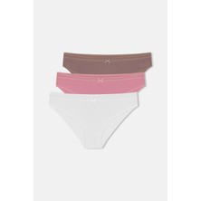 Suwen 3'lü Pamuklu Dantelli Slip Külot