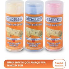 Noxclean 3'lü Pva Sünger Bez Seti Süper Emici, Iz Bırakmaz, Çok Amaçlı Temizlik Bezi