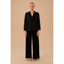 Suwen Line Velvet Maskülen Pijama Takımı