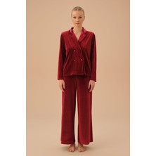 Suwen Line Velvet Maskülen Pijama Takımı