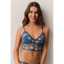 Suwen Ethereal Renkli Çiçekli Dantelli Desteksiz Balensiz Bralet