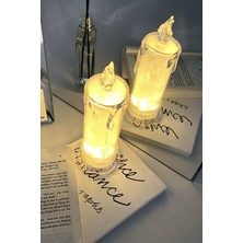 Gampus Dekor Romantik Ortam Yaratmak Için Plastik LED Mum Loş Ortam Işık Dekor Mum 8 cm 1 Adet Pilli